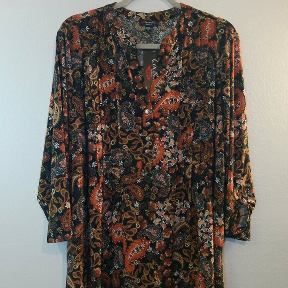 Cocomo Women’s Stretch Blouse 3/4 Sleeve Size 2X - Picture 1 of 8